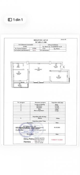 Apartament cu 2 camere de vanzare ultracentral (Melisa-0750407511)